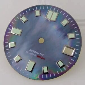 29mm Black Mother of Pearl Watch Dial Date Window Green Luminous Fit NH35