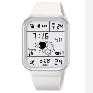 Digital Wristwatch – Astronaut Display, White Band Child