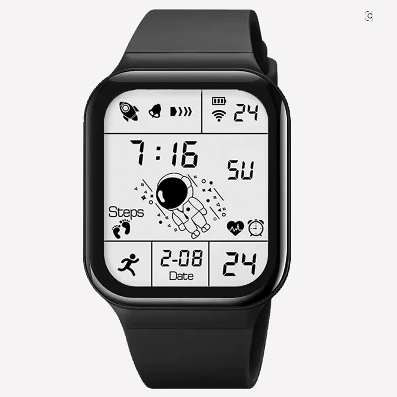 Digital Wristwatch – Astronaut Display, Black Band Child